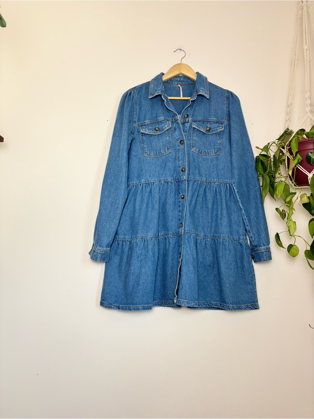 Free People Nicole Denim Shirt Dress In Indigo - Picture 2 of 6